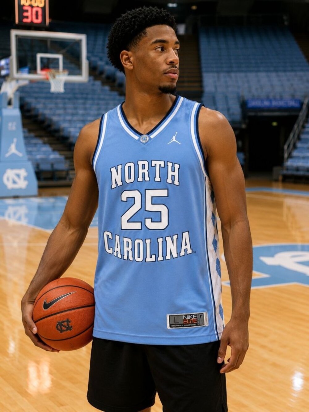 Vintage Mens Nike Elite Jordan North Carolina #25 NCAA Basketball Jersey Large
